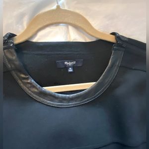 Madewell leather trimmed Black Dress